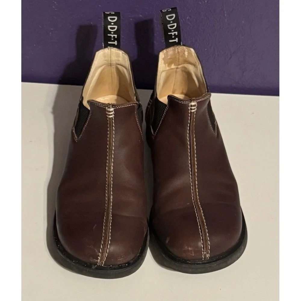 JOHN FLUEVOG D.D.F.T. Nature Angels Manship Slip Brown Leather Boots 10.5 Shoes